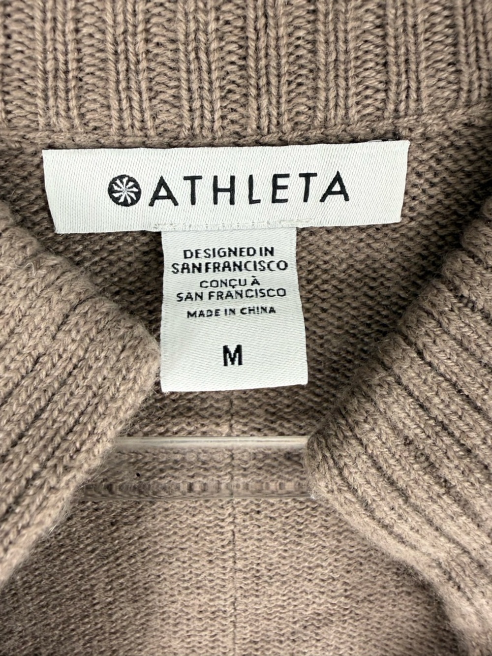 Athleta Taupe Open-Front Long Cardigan wool cashmere blend - Picture 3 of 7